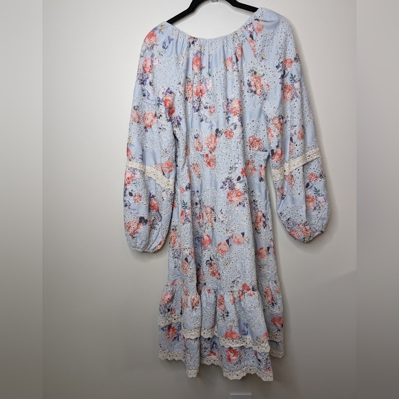 Jessakae Roux Tiered Eyelet Floral Dress | Size M - Picture 9 of 13